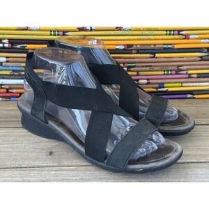 Mephisto Pastora Crisscross Suede Sandals Womens 38 7 Black Good